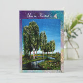 BORCH BOMEN IN TUSCANY, blauwe groene sparken Kaart (Staand voorkant)