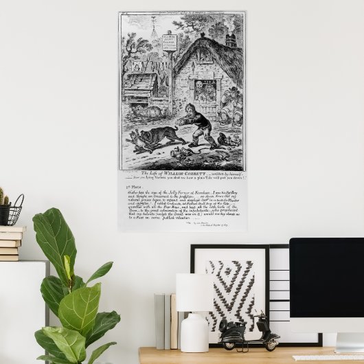 Bord 1 van "Het leven van William Cobbett" Poster (Thuiskantoor)