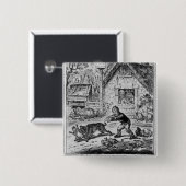 Bord 1 van "Het leven van William Cobbett" Vierkante Button 5,1 Cm (Voorkant /achterkant)