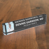 Bord Aangepaste foto, tekst en kleurdesk Naambordje (Zijkant)