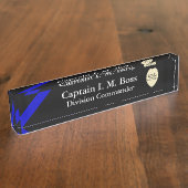 Bord Aangepaste politiepatroon of badge Desk Name Naambordje (Zijkant)