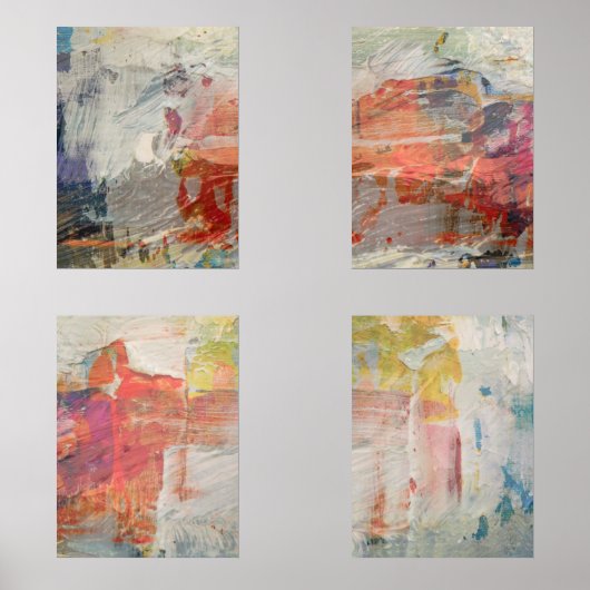 Bord Abstract Vier Stuk Print Set (Voorkant)