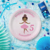 Bord Afrikaanse Amerikaanse Ballerina Birthday Pap (Feest)