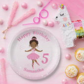 Bord Afrikaanse Amerikaanse Ballerina Birthday Pap (Feest)