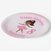 Bord Afrikaanse Amerikaanse Ballerina Birthday Pap (Gekanteld)