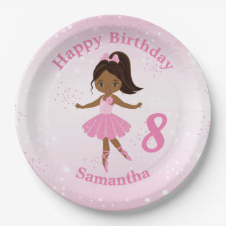 Bord Afrikaanse Amerikaanse Ballerina Birthday Pap