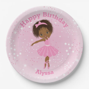 Bord Afrikaanse Amerikaanse Ballerina Birthday Pap