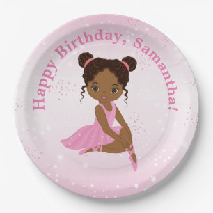 Bord Afrikaanse Amerikaanse Ballerina Birthday Pap