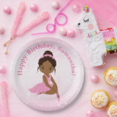 Bord Afrikaanse Amerikaanse Ballerina Birthday Pap (Feest)