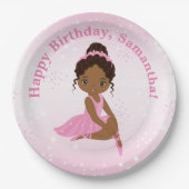 Bord Afrikaanse Amerikaanse Ballerina Birthday Pap (Voorkant)
