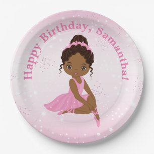 Bord Afrikaanse Amerikaanse Ballerina Birthday Pap