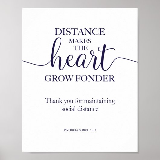 Bord 'Afstand doet de liefde groeien' Poster (Voorkant)