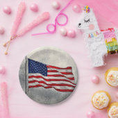 Bord Amerikaanse vlag 7-inch rondepapier (Feest)