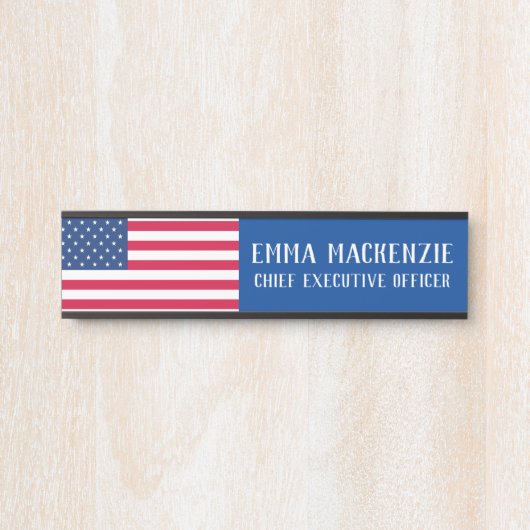Bord Amerikaanse vlag Kantoor deurhandtekening Deurbordje (Voorkant)