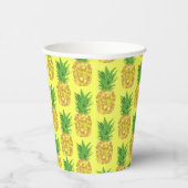 Bord anananas Geel papier Papieren Bekers (Rechts)
