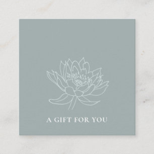 BORD-AQUA BLUE GOLD LOTUS FLORAL GIFT CERTIFICAAT