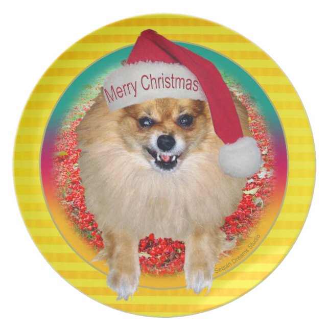 Bord | Bad Santa Pomeranian (Voorkant)