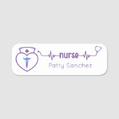 Bord badges Minimalistisch Paars Modern (Voorkant)