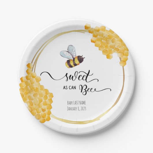 Bord bijen Baby shower instellen (Voorkant)