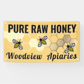 Bord Bijenhoning Imker Honingraat Pure Rauw Honing Spandoek (Horizontaal)