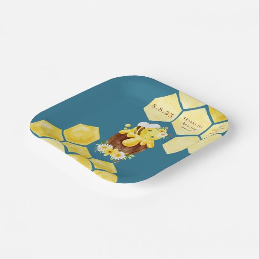 Bord bijenpapier Baby shower (Gebogen)