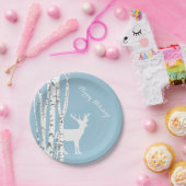 Bord Birch Trees en Deer Holiday Paper (Feest)