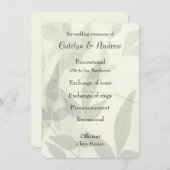 Bord bladeren bruiloft programma (Voorkant / Achterkant)