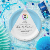 Bord blauw afstuderen papier en witte HAMbyWG (Feest)