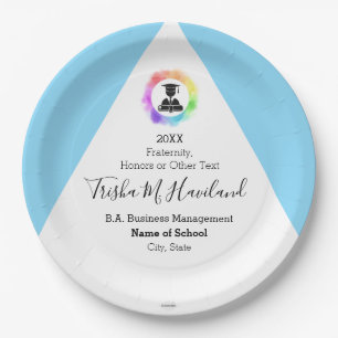 Bord blauw afstuderen papier en witte HAMbyWG