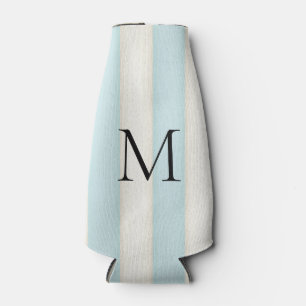 Bord Blauw & Antiek Witte Strepen Monogrammed Flesjeskoeler