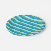 Bord Blauw, Aqua Groen en Turquoise Strepen (Gekanteld)