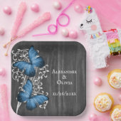 Bord blauw bijtend rondvliegend rondzendpapier (Feest)