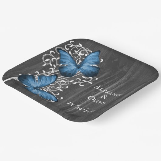 Bord blauw bijtend rondvliegend rondzendpapier (Gebogen)