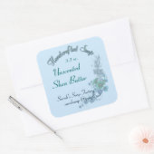 Bord Blauw Bloemen Handgemaakte Zeep Ver. 2 Vierkante Sticker (Envelop)