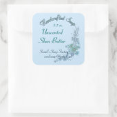 Bord Blauw Bloemen Handgemaakte Zeep Ver. 2 Vierkante Sticker (Tas)