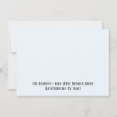 Bord Blauw Elegant Alle gelegenheden Congrats Flat Kaart (Achterkant)