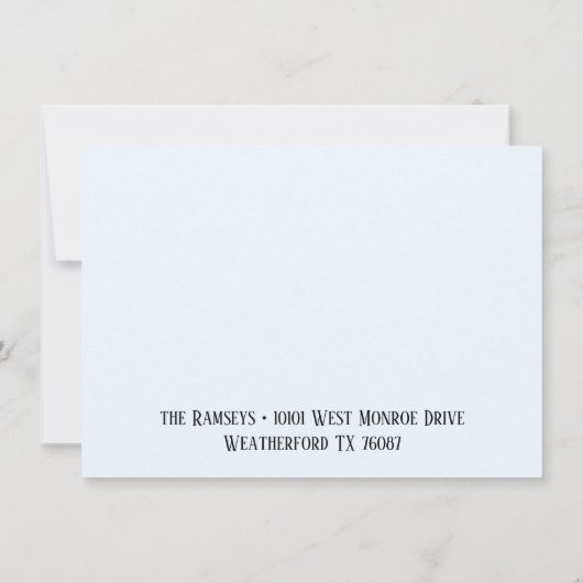 Bord Blauw Elegant Alle gelegenheden Congrats Flat Kaart (Achterkant)