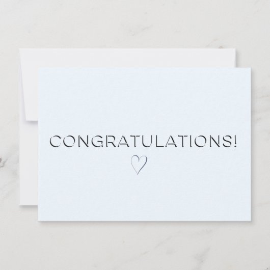 Bord Blauw Elegant Alle gelegenheden Congrats Flat Kaart (Voorkant)