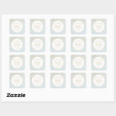Bord blauw en goud baby shower gunst sticker (Vel)