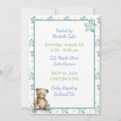 Bord Blauw en Groen Twin Boys Baby shower Kaart (Achterkant)