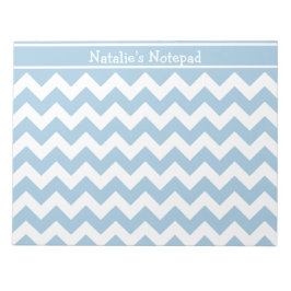 Bord Blauw en Wit Chevrons Patroon Notitieblok