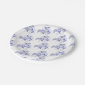 Bord Blauw en wit Dala Horse Paper (Gekanteld)