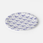 Bord Blauw en wit Dala Horse Paper (Gekanteld)