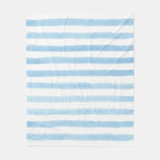 Bord Blauw en Wit Gestreepte Sherpa Deken (Voorkant)