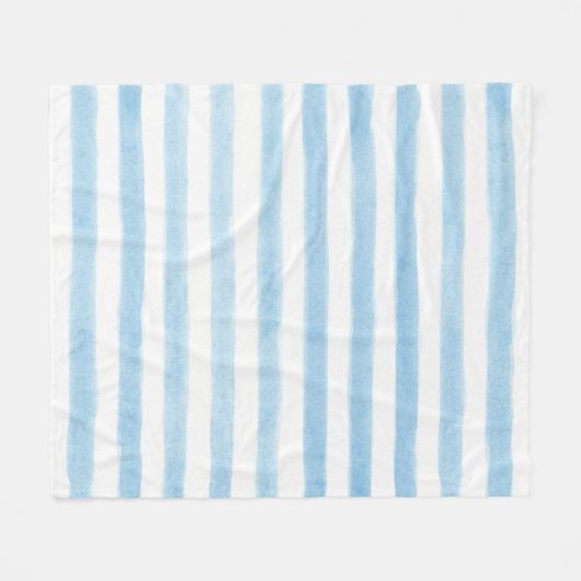 Bord Blauw en Wit Gestreepte Sherpa Deken (Voorkant (Horizontaal))