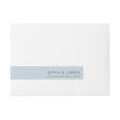 Bord Blauw Goud Monogram Bruiloft Wraparound Label Adreslabel Wikkel (Voorkant)