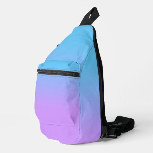 Bord Blauw naar Lavendel Ombre Verlooppatroon Sling Bag (Rechterhoek)
