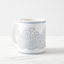 Bord Blauw Paisley Koffie Mok