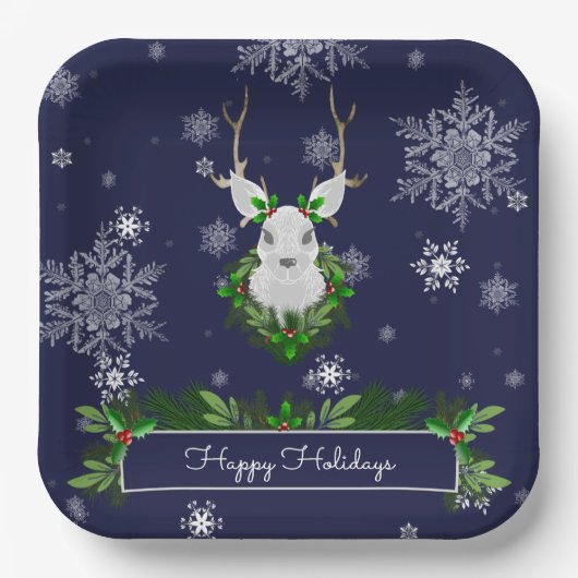 Bord blauw rendierpapier (Voorkant)