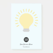 Bord blauw Uw Logo gloeilamp notities Post-it® Notes (Voorkant)